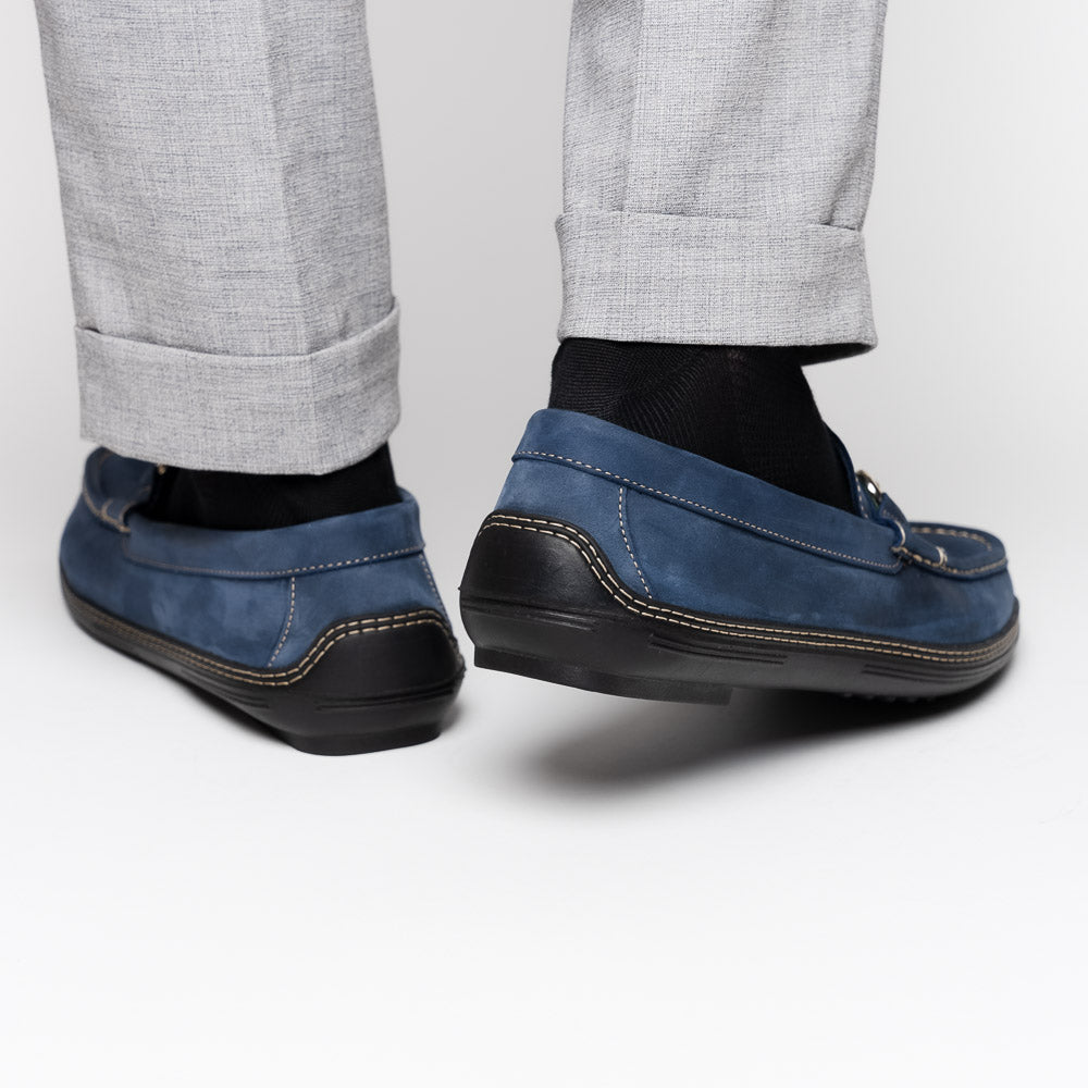Handsewn Shoe Co. Nubuck Stripe Loafers Navy