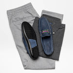 Handsewn Shoe Co. Nubuck Stripe Loafers Navy