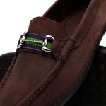 Handsewn Shoe Co. Nubuck Stripe Loafers Dark Brown