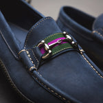 Handsewn Shoe Co. Nubuck Stripe Loafers Navy