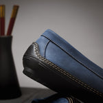 Handsewn Shoe Co. Nubuck Stripe Loafers Navy
