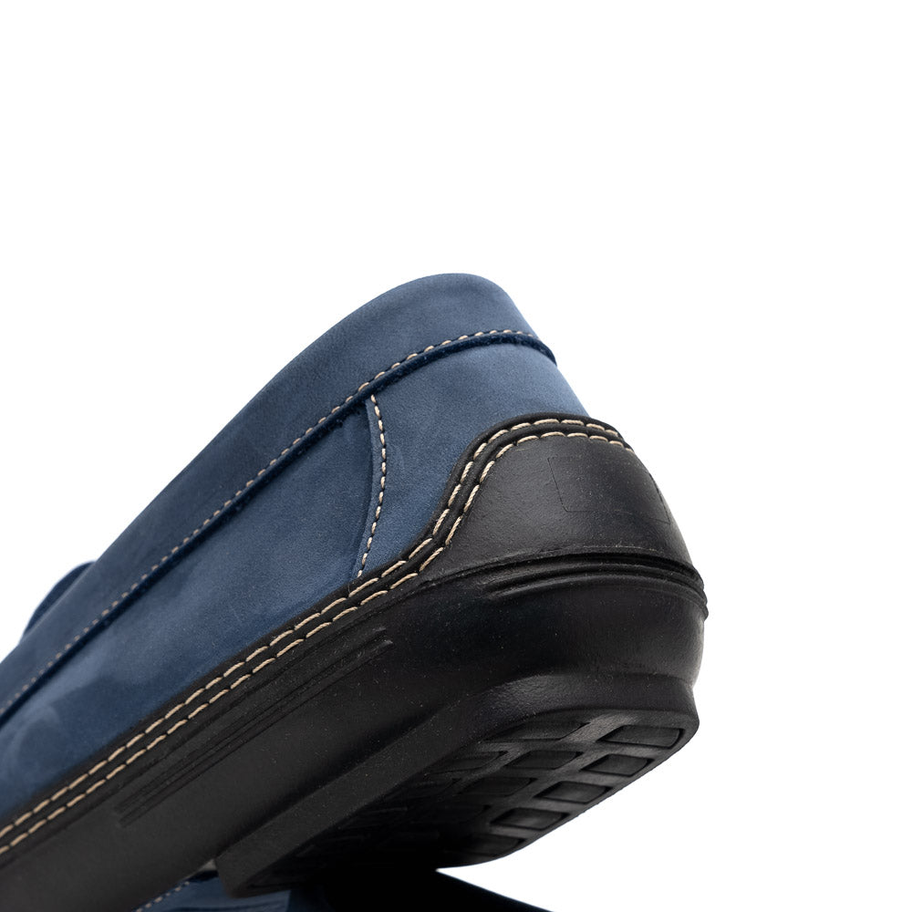 Handsewn Shoe Co. Nubuck Stripe Loafers Navy