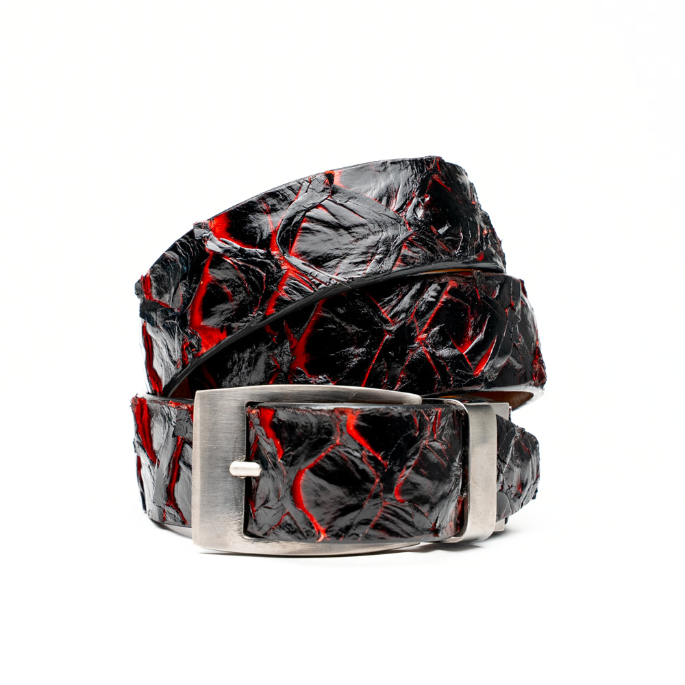 Marco Di Milano Olivieri Pirarucu Belt Black Cherry