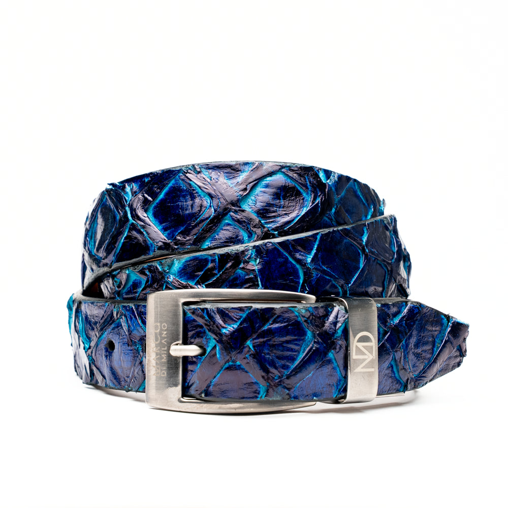 Marco Di Milano Olivieri Pirarucu Belt Royal Blue