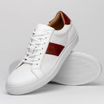 Zelli Olympias Calf & Crocodile Sneakers White / Red (61-101-RED)