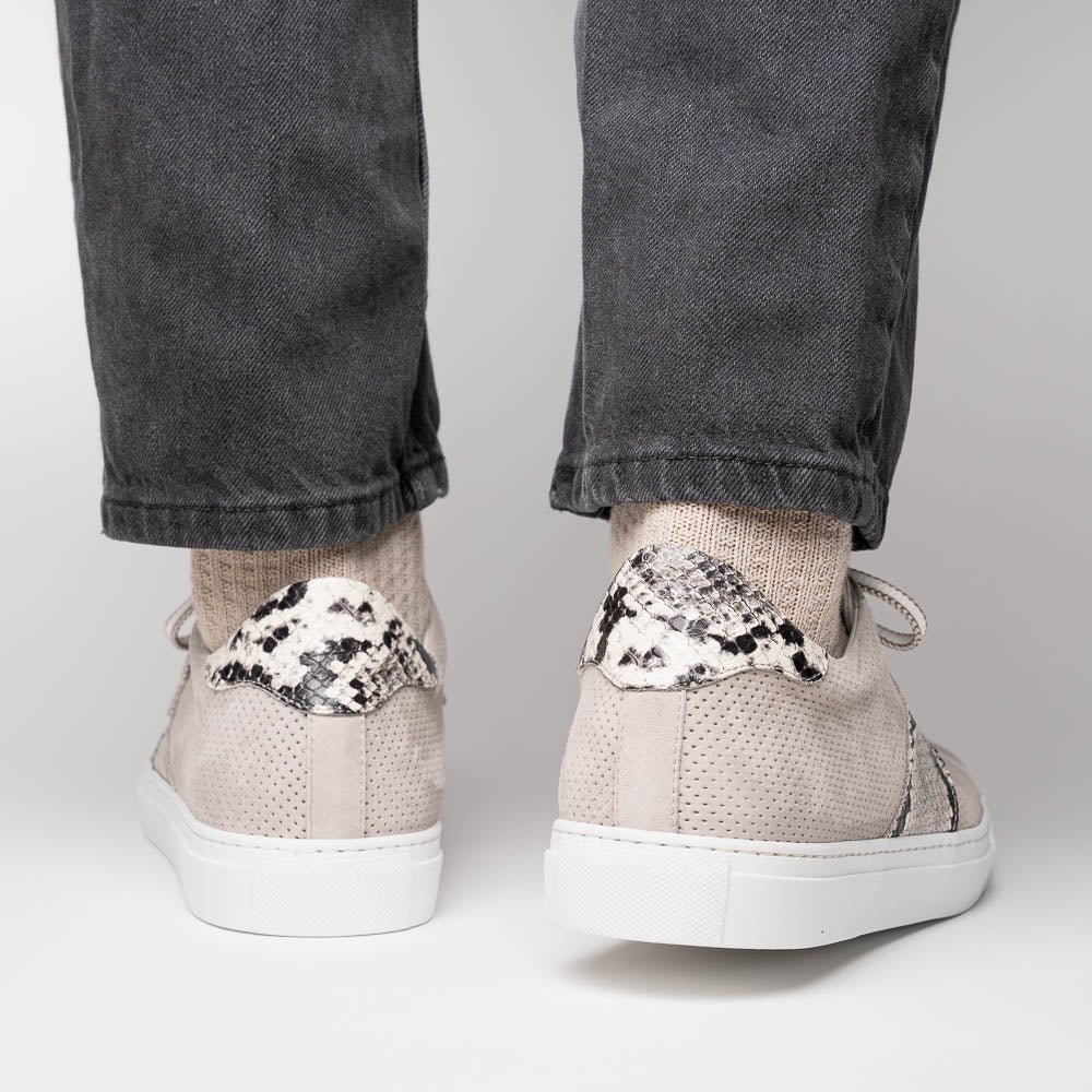 Zelli Olympias Python & Sueded Goatskin Sneakers Grey (66-100-GRY)