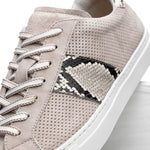 Zelli Olympias Python & Sueded Goatskin Sneakers Grey (66-100-GRY)