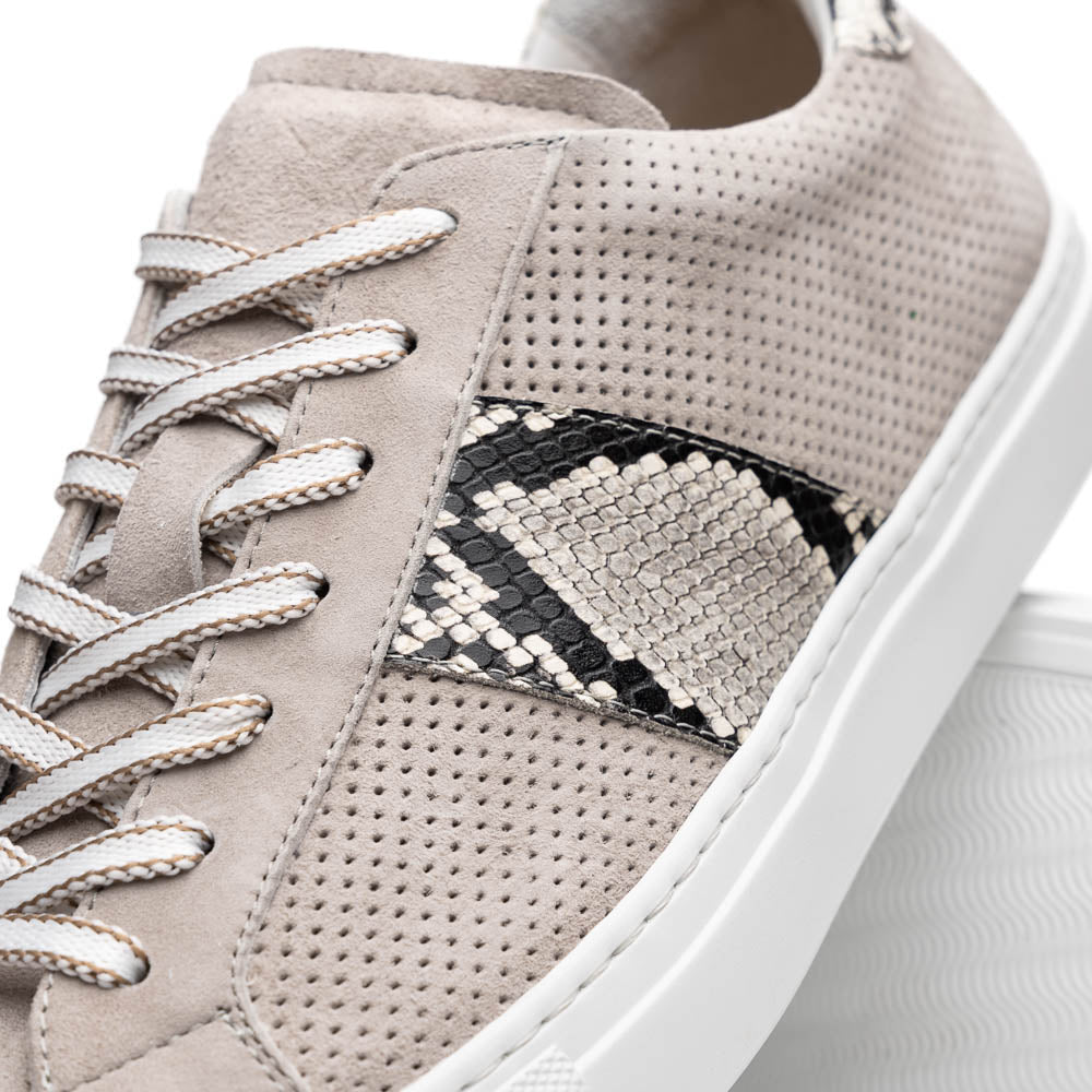 Zelli Olympias Python & Sueded Goatskin Sneakers Grey (66-100-GRY)