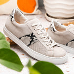 Zelli Olympias Python & Sueded Goatskin Sneakers Grey (66-100-GRY)