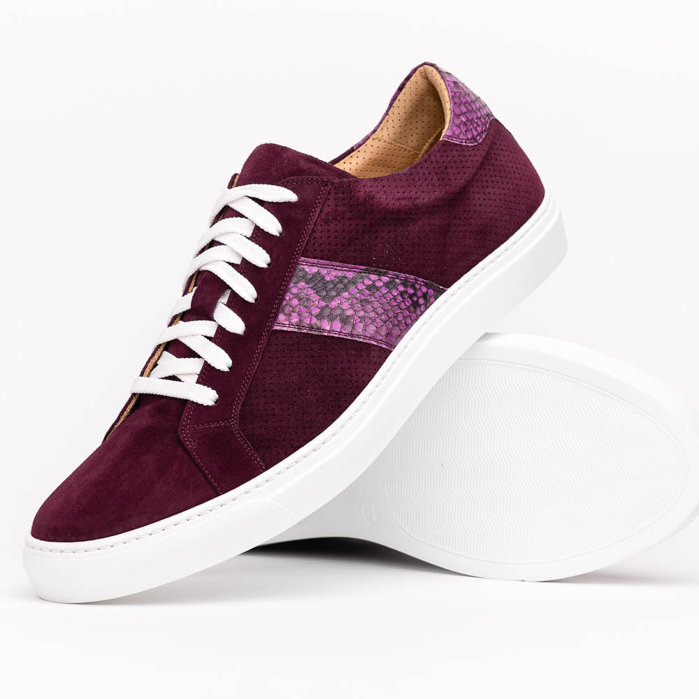 Zelli Olympias Python & Suede Goatskin Sneakers Bordeaux (66-100-BDX)
