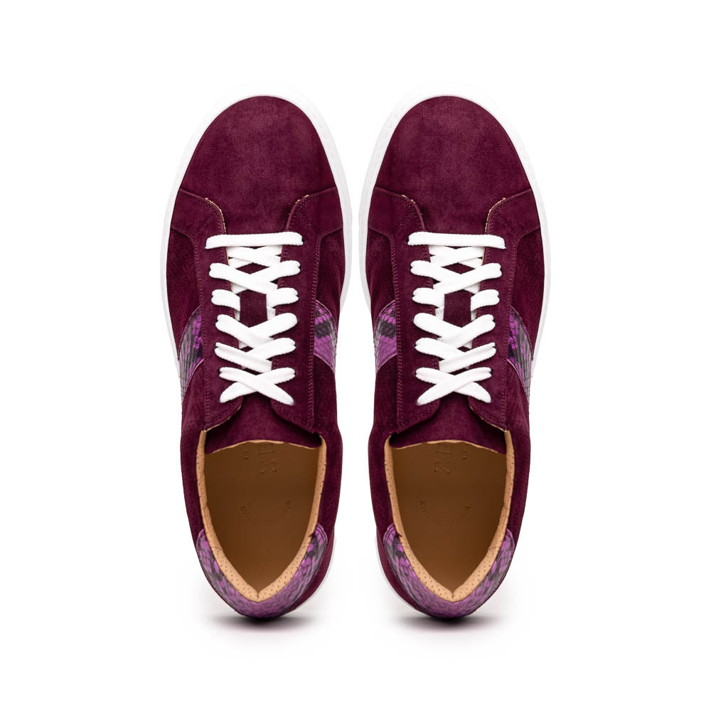 Zelli Olympias Python & Suede Goatskin Sneakers Bordeaux (66-100-BDX)
