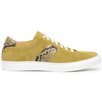 Zelli Olympias Python & Suede Goatskin Sneakers Chartreuse