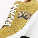 Zelli Olympias Python & Suede Goatskin Sneakers Chartreuse (66-100-CHR)