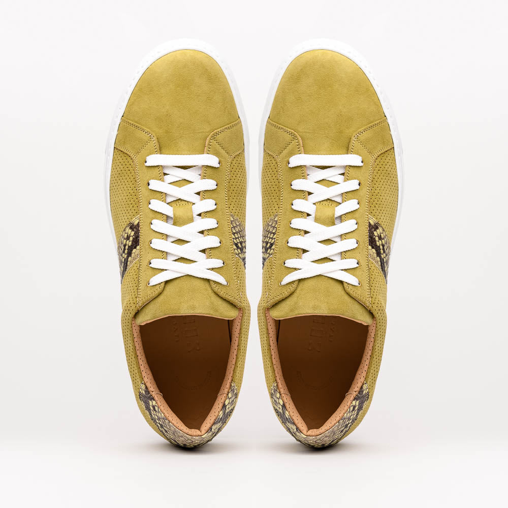Zelli Olympias Python & Suede Goatskin Sneakers Chartreuse (66-100-CHR)