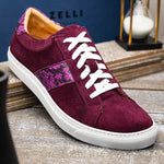 Zelli Olympias Python & Suede Goatskin Sneakers Bordeaux (66-100-BDX)