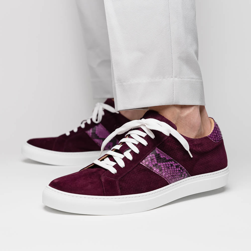 Zelli Olympias Python & Suede Goatskin Sneakers Bordeaux (66-100-BDX)