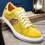 Zelli Olympias Python & Suede Goatskin Sneakers Chartreuse (66-100-CHR)