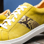 Zelli Olympias Python & Suede Goatskin Sneakers Chartreuse (66-100-CHR)