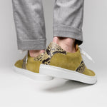 Zelli Olympias Python & Suede Goatskin Sneakers Chartreuse (66-100-CHR)