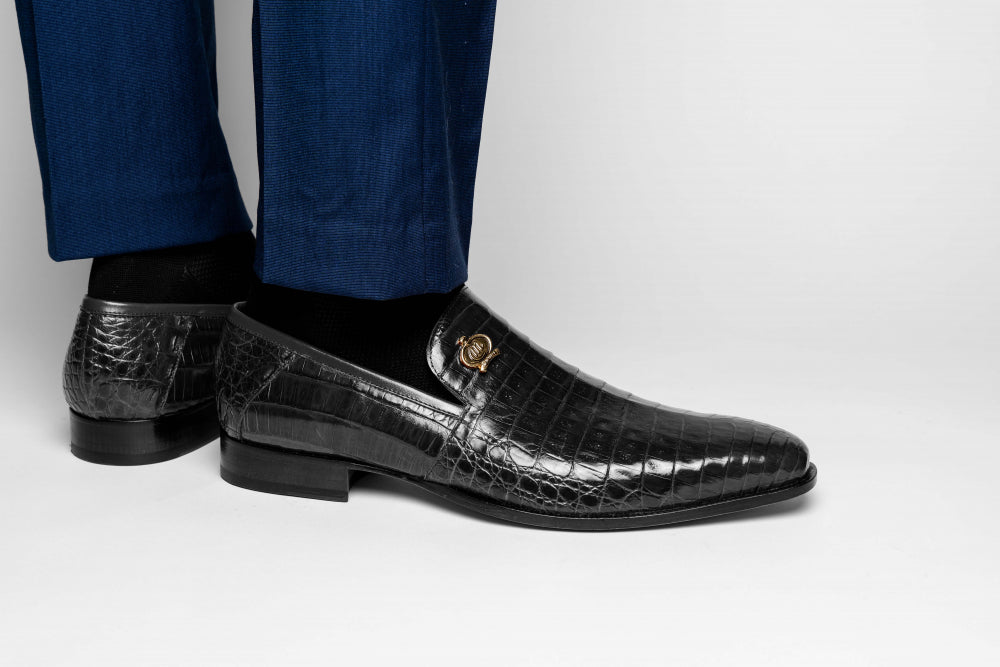 Mauri 4912 Body Alligator Shoes Black (Special Order)