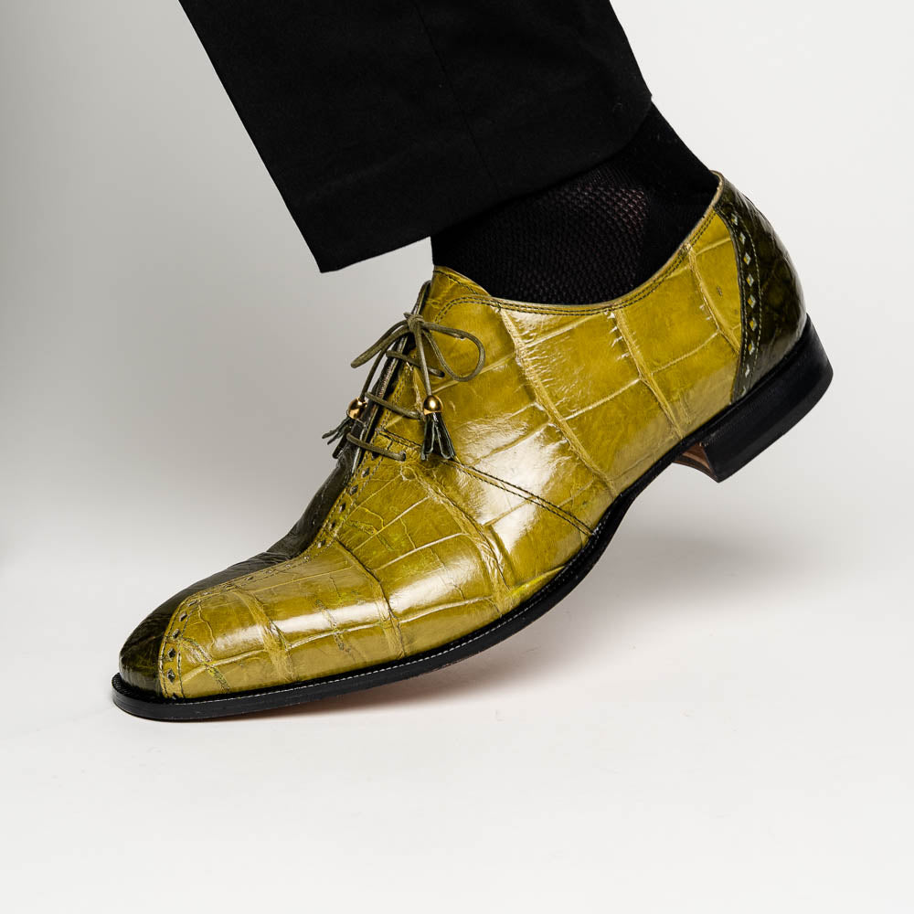 Mauri 4975 Body Alligator Shoes Money Green / Khaki (Special Order)