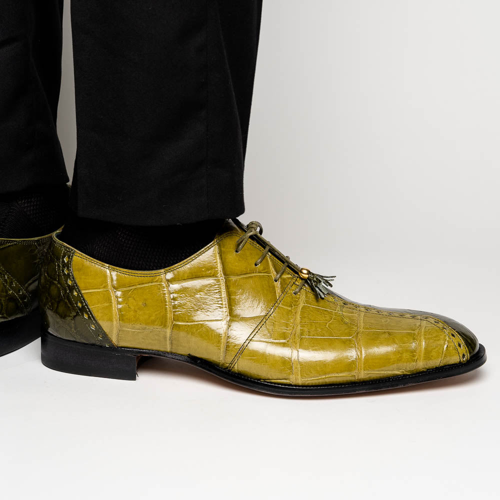 Mauri 4975 Body Alligator Shoes Money Green / Khaki (Special Order)