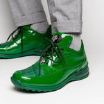 Mauri 8900/2 Baby Crocodile / Embossed Patent Sneakers Leaf Green