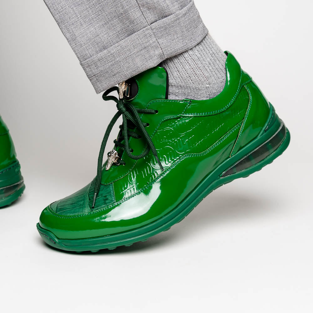 Mauri 8900/2 Baby Crocodile / Embossed Patent Sneakers Leaf Green
