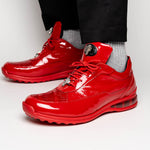 Mauri 8900/2 Baby Crocodile / Embossed Patent Sneakers Red
