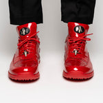 Mauri 8900/2 Baby Crocodile / Embossed Patent Sneakers Red