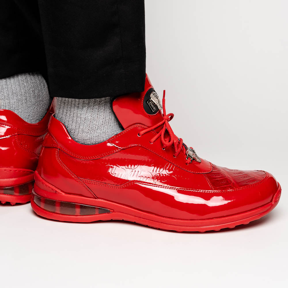 Mauri 8900/2 Baby Crocodile / Embossed Patent Sneakers Red