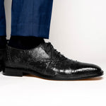Belvedere Onesto II Ostrich/Crocodile Shoes Black (1419)