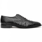 Belvedere Onesto II Ostrich/Crocodile Shoes Black