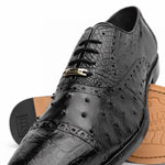 Belvedere Onesto II Ostrich/Crocodile Shoes Black (1419)