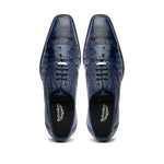 Belvedere Onesto II Ostrich/Crocodile Shoes Navy (1419)