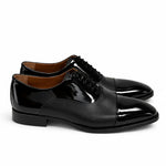 View product image 2: Corrente CU00041 Opera Patent Leather Cap Toe Oxford Black