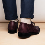 Belvedere Orlando Genuine Ostrich Quill Shoes Antique Dark Burgundy V1 (D01)