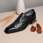 Belvedere Onesto II Ostrich/Crocodile Shoes Black (1419)
