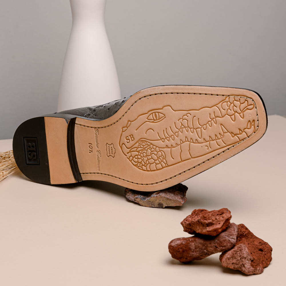 Belvedere Onesto II Ostrich/Crocodile Shoes Gray (1419)
