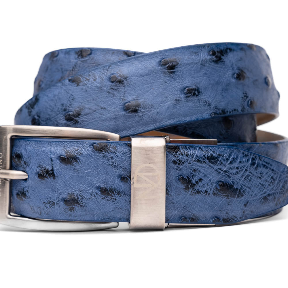 Marco Di Milano Ostrich Quill Belt Antique Navy