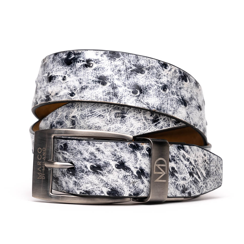 Marco Di Milano Ostrich Belt Antique Newspaper