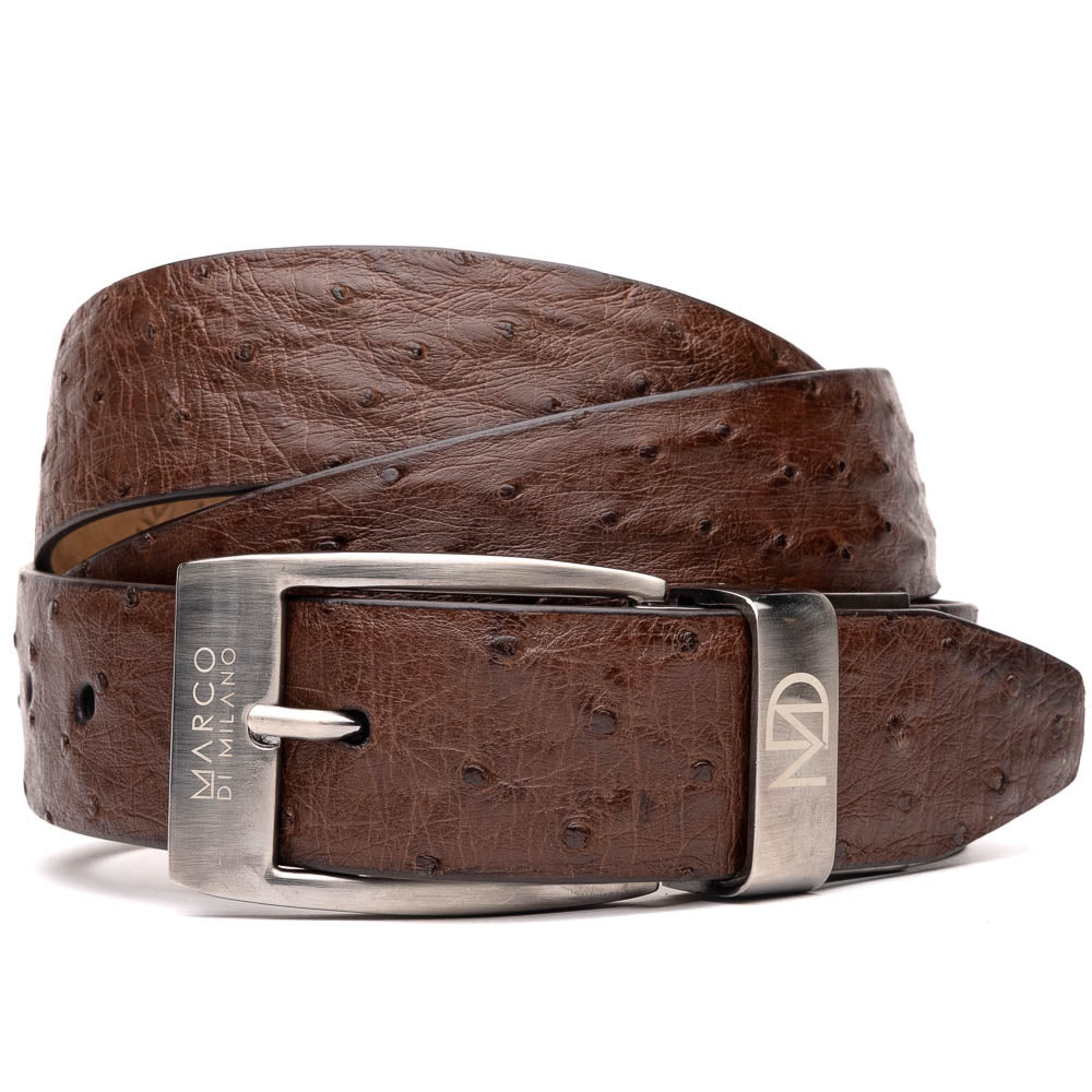 Marco Di Milano Ostrich Quill Belt Brown
