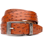 Marco Di Milano Ostrich Quill Belt Cognac