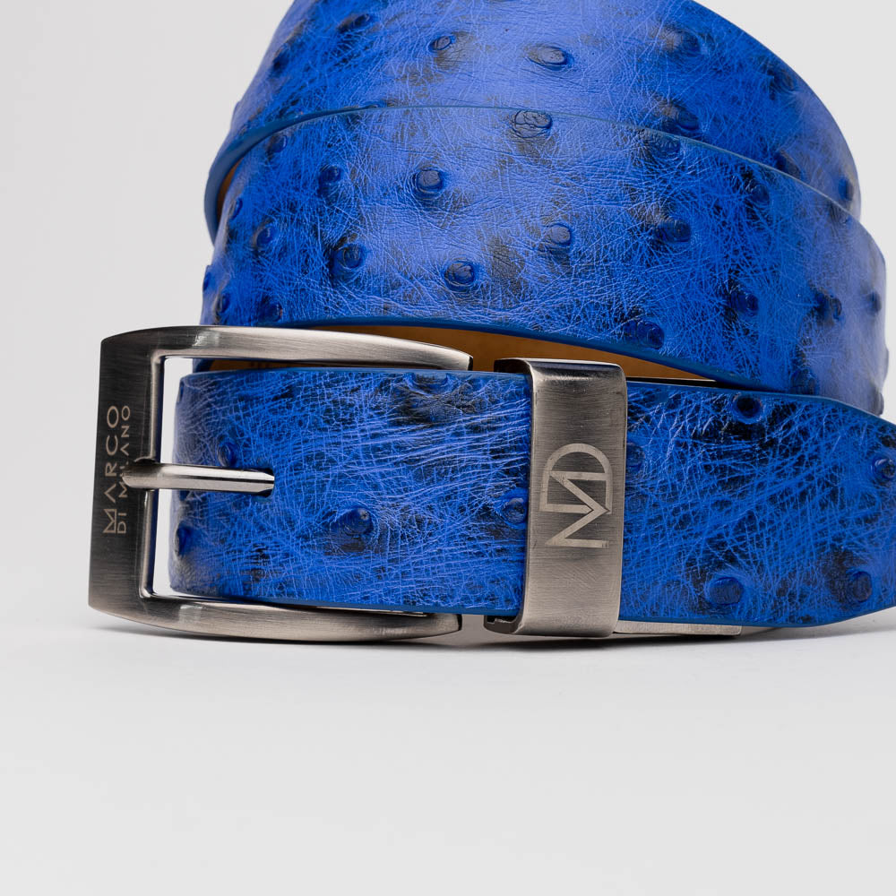 Marco Di Milano Ostrich Quill Belt Electric Blue