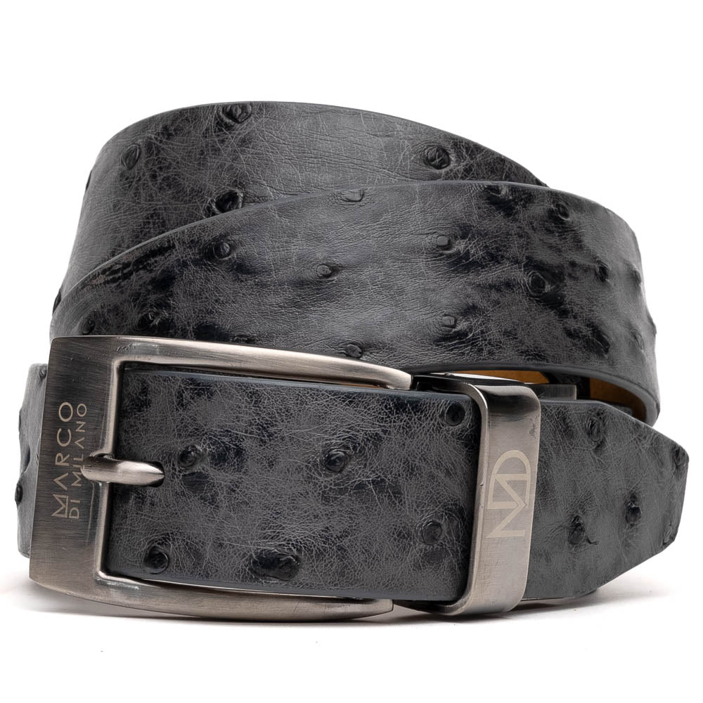 Marco Di Milano Ostrich Quill Belt Antique Grey
