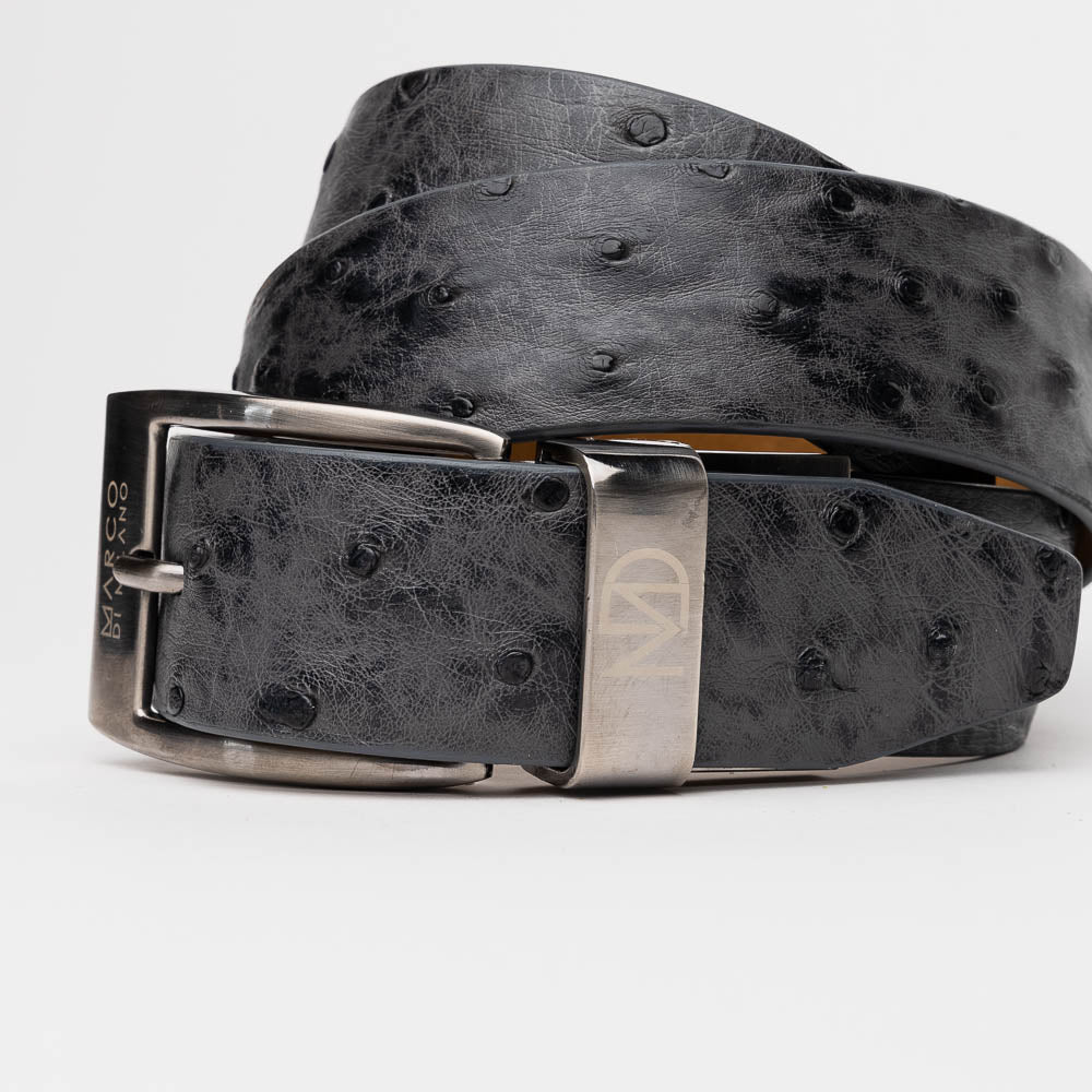 Marco Di Milano Ostrich Quill Belt Antique Grey