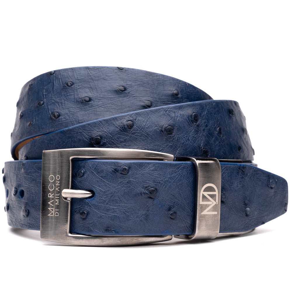 Marco Di Milano Ostrich Quill Belt Navy