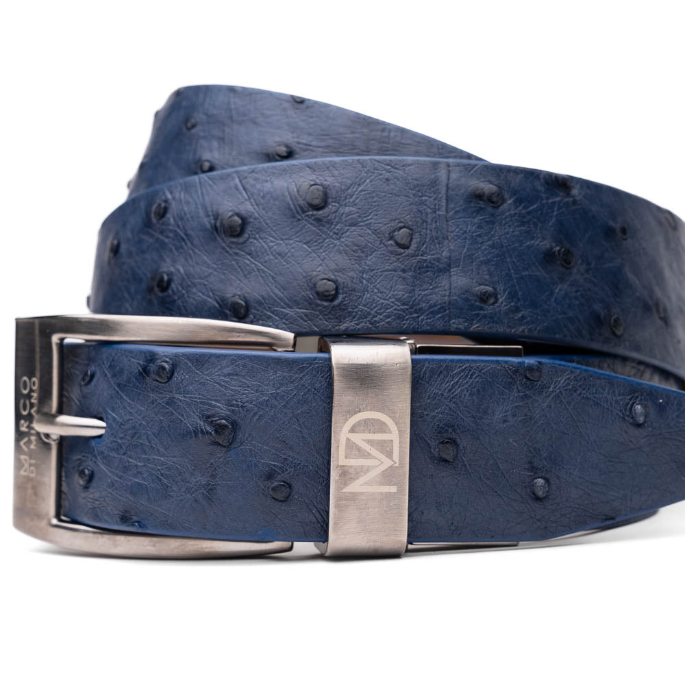 Marco Di Milano Ostrich Quill Belt Navy