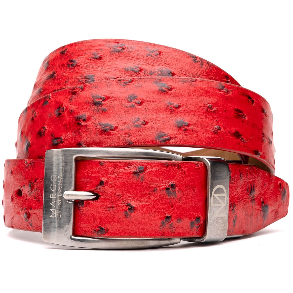 Marco Di Milano Ostrich Quill Belt Red