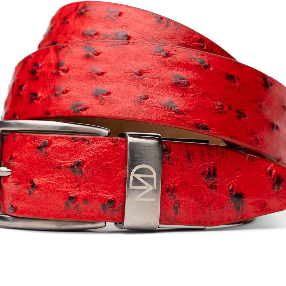 Marco Di Milano Ostrich Quill Belt Red